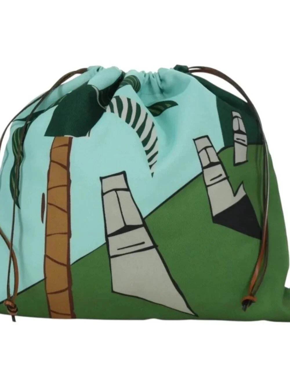 LOEWE Drawstring Ken Price Collaboration Pouch Canvas Light Blue Auth 172426V